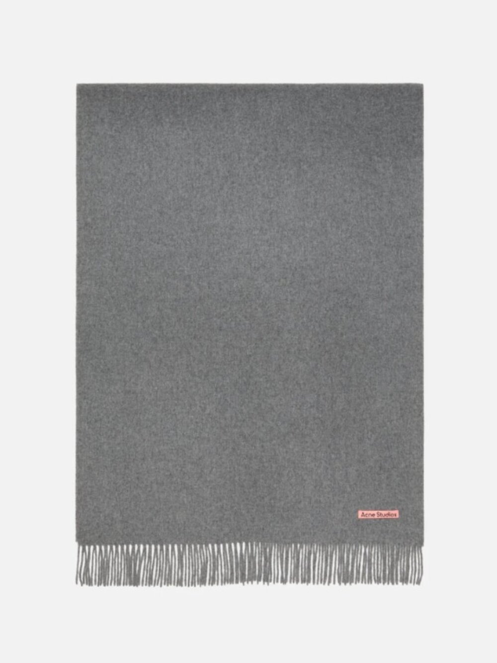 Acne Studios Fringe Wool Scarf - Grey Melange